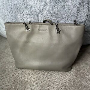 Michael Kors Gray Leather Bag